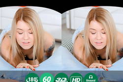 Naughty Blondie Blew and Fucked a Nerd - VR Porn Video